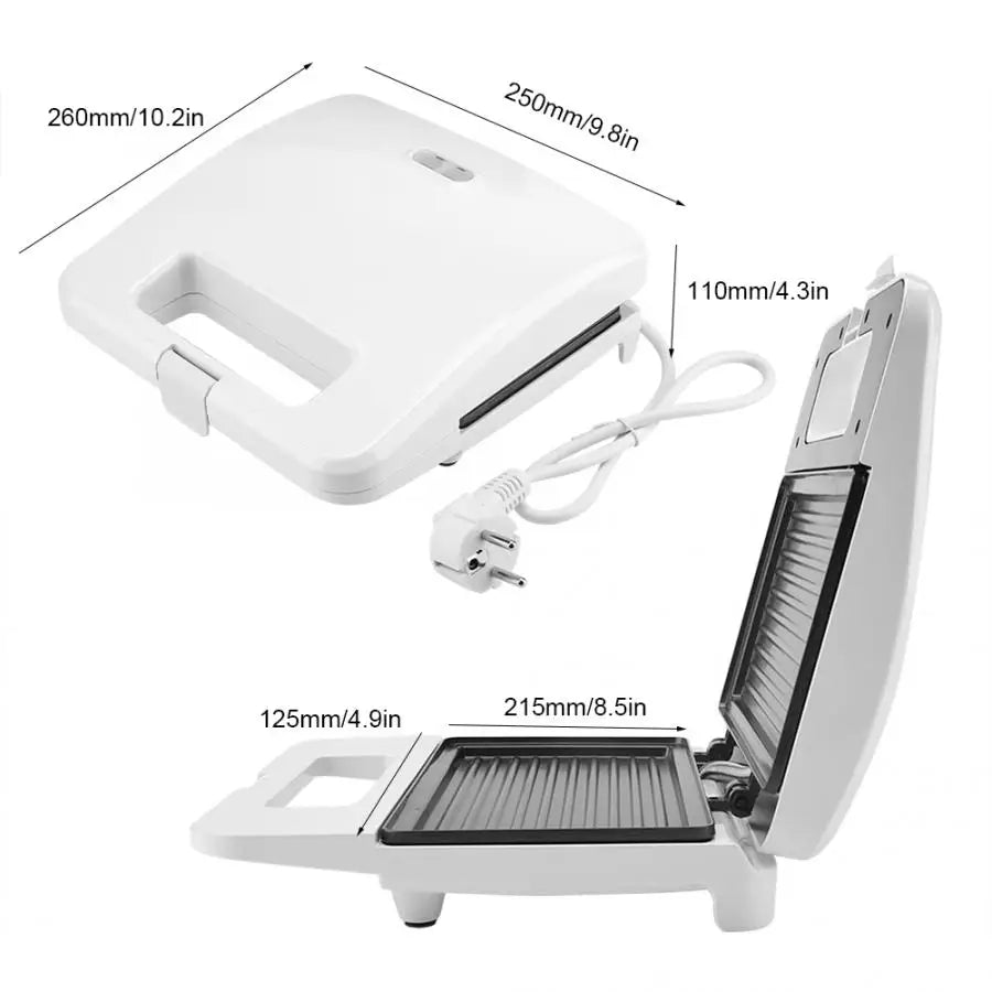 Tostadora Sandwich Antiadherente 
 750W 220V Enchufe de la UE