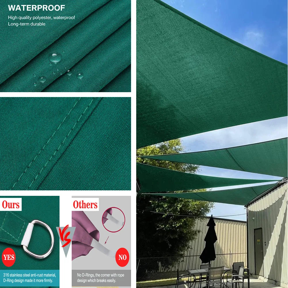 Toldo triangular solar de patio trasero impermeable Bloque UV