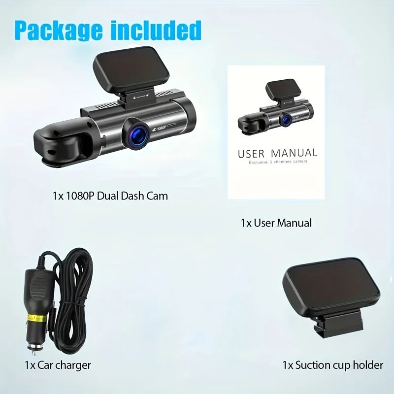 Dash Camera Front And Inside,3.16inchdash Cam 1080P G Sensor HD Night Vision Loop Recording Wide Angle Car DVR