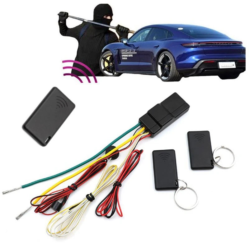 12V Auto Intelligent Secret Lock Anti-Theft Device Black Plastic 2.4Ghz RFID Car Immobilizer Engine Lock Intelligent