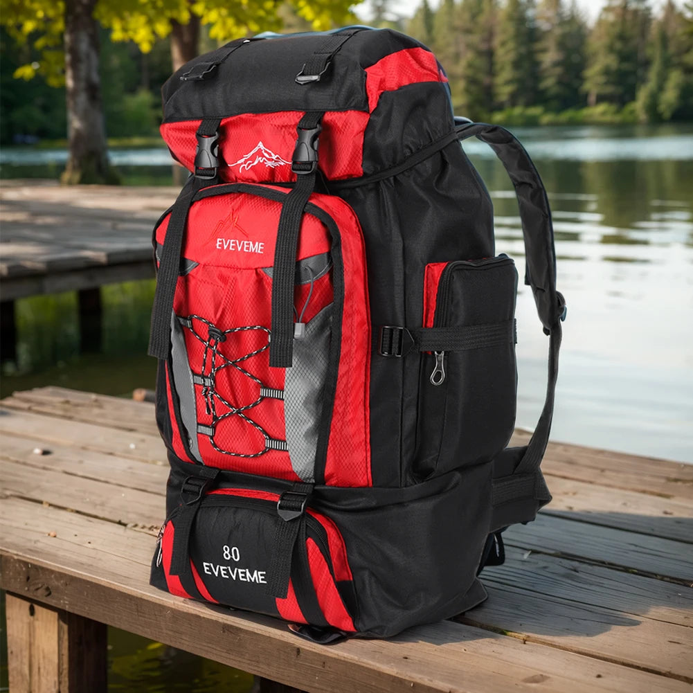 Mochila impermeable de 80 l para senderismo, acampada, trekking, mochila de gran capacidad, mochila de viaje para hombre, bolsa para deportes al aire libre y montañismo