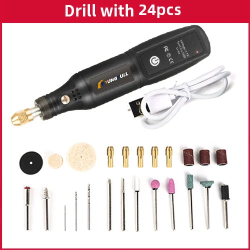 USB Engraving Tool Dremel Tool Cordless Drill Rotary Tool Mini Wireless Electric Drill Rechargeable Polishing Machine