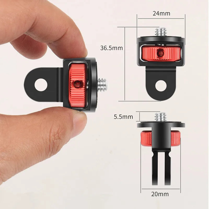 Adaptador de trípode con tornillo de 1/4 de pulgada, soporte de montaje giratorio de 360 grados para Go Pro