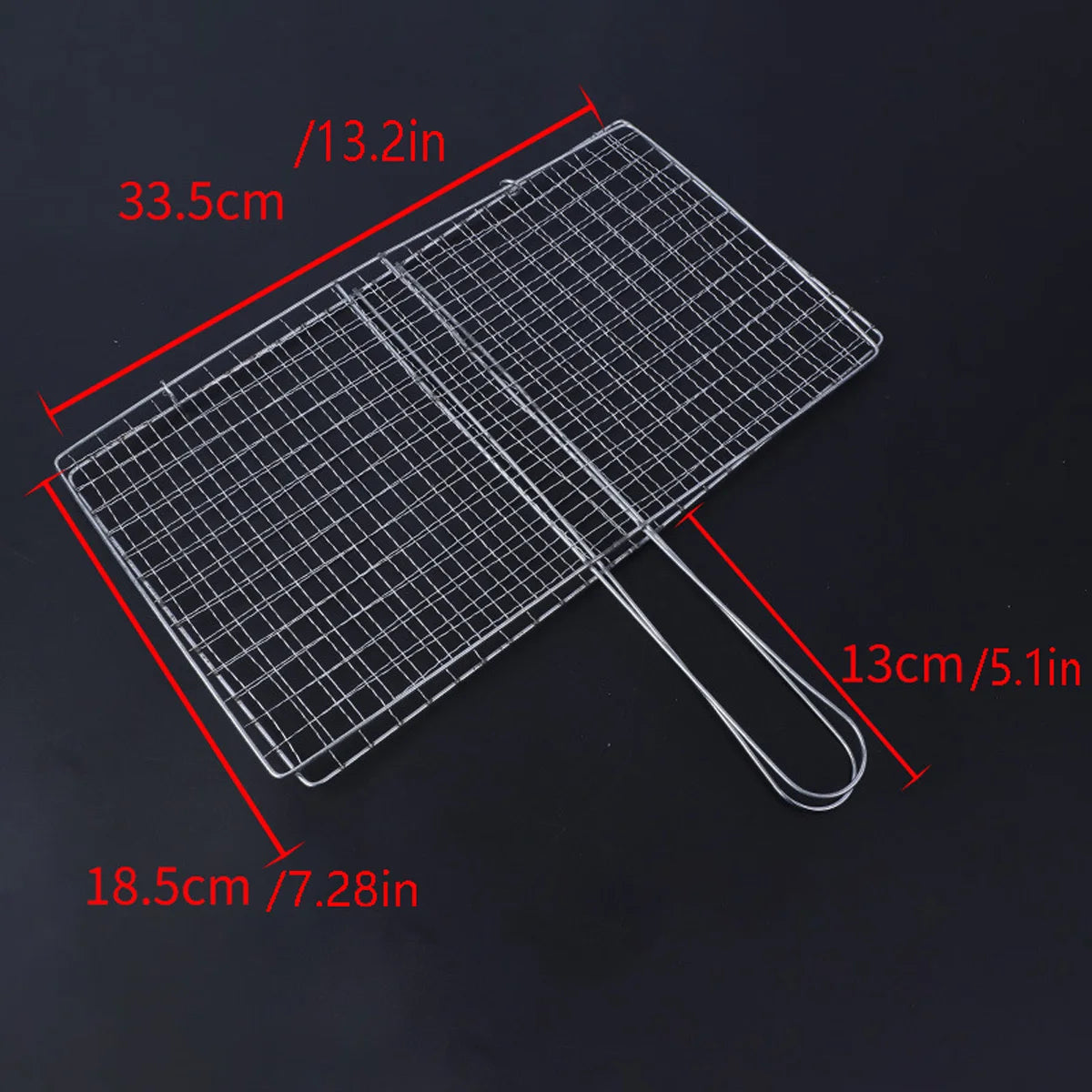 1pc, Grill Basket, BBQ Fish Grill Basket, Heavy Duty Grill Basket For Outdoor Picnic Camping, Grill Accessories, BBQ Accessaries