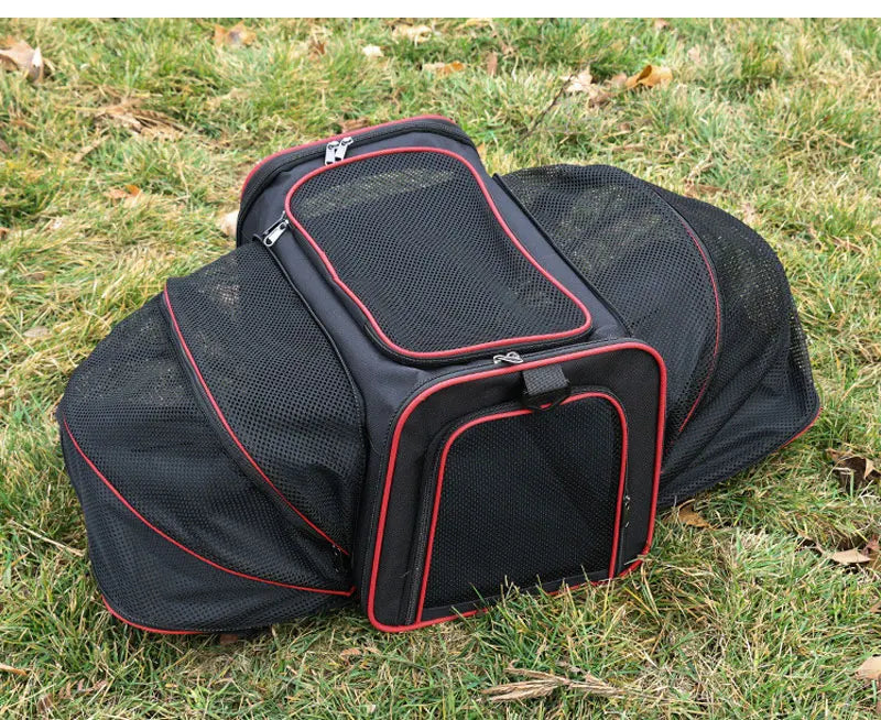 Mochila transporte para mascotas, bolso expansible con buena ventilación