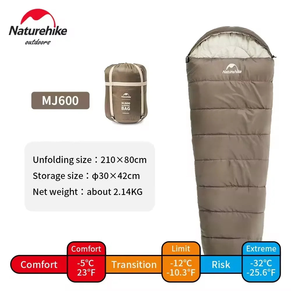 Saco de dormir para acampar, Naturehike - ultraligero, impermeable, de algodón, tipo momia, para las 4 estaciones, para mochileros, viajes al aire libre, senderismo