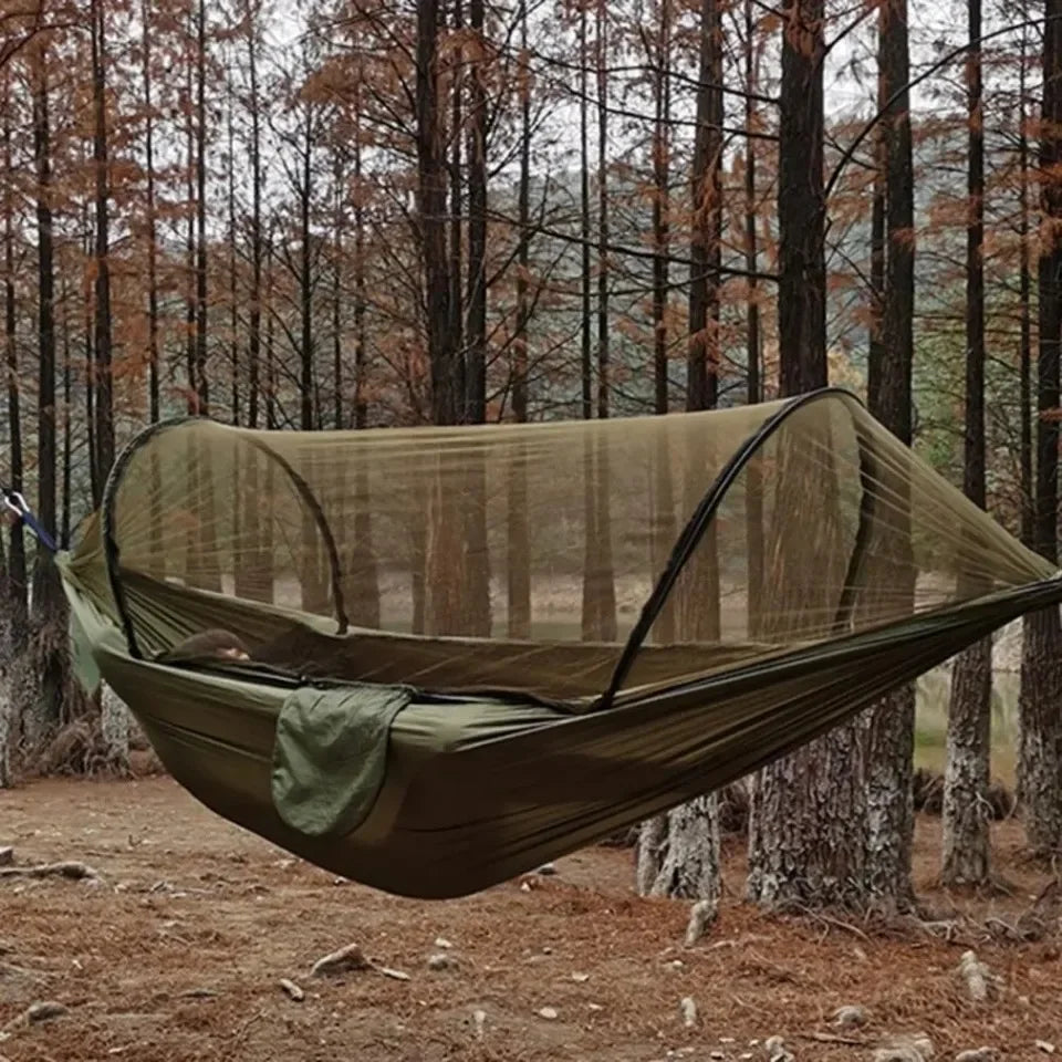 Hamaca para acampar al aire libre con mosquitero