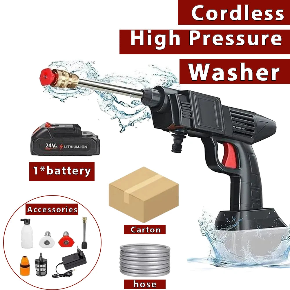 Cordless High Pressure Washer Machine Rechargeable Car Washing Foam Electric Famliy Garden Water Gun Adjustable for Makita