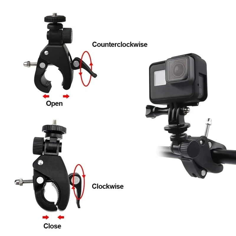 Soporte para montar Go pro a manillar de motocicleta y bicicleta para GoPro