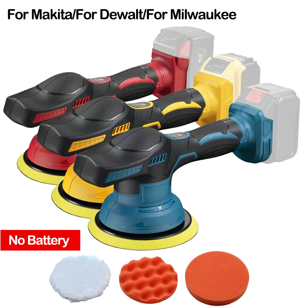 Cordless Car Polisher 8 Gears Adjustable Auto Electric Waxing Sanding Sealing Glaze Tool Fit Makita/Dewalt/Milwaukee 20V Battery