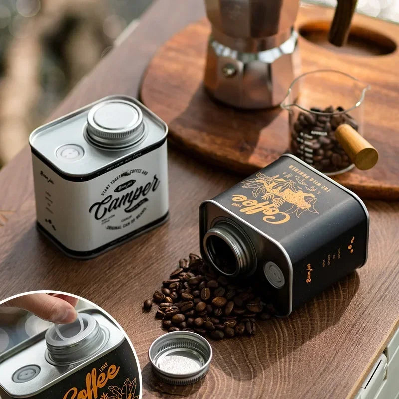 150g Empty Coffee Bean Airtight Cans Outdoor Camping Tin Box Food-grade Packaging Fresh Breathing Iron Cans  Storage Container