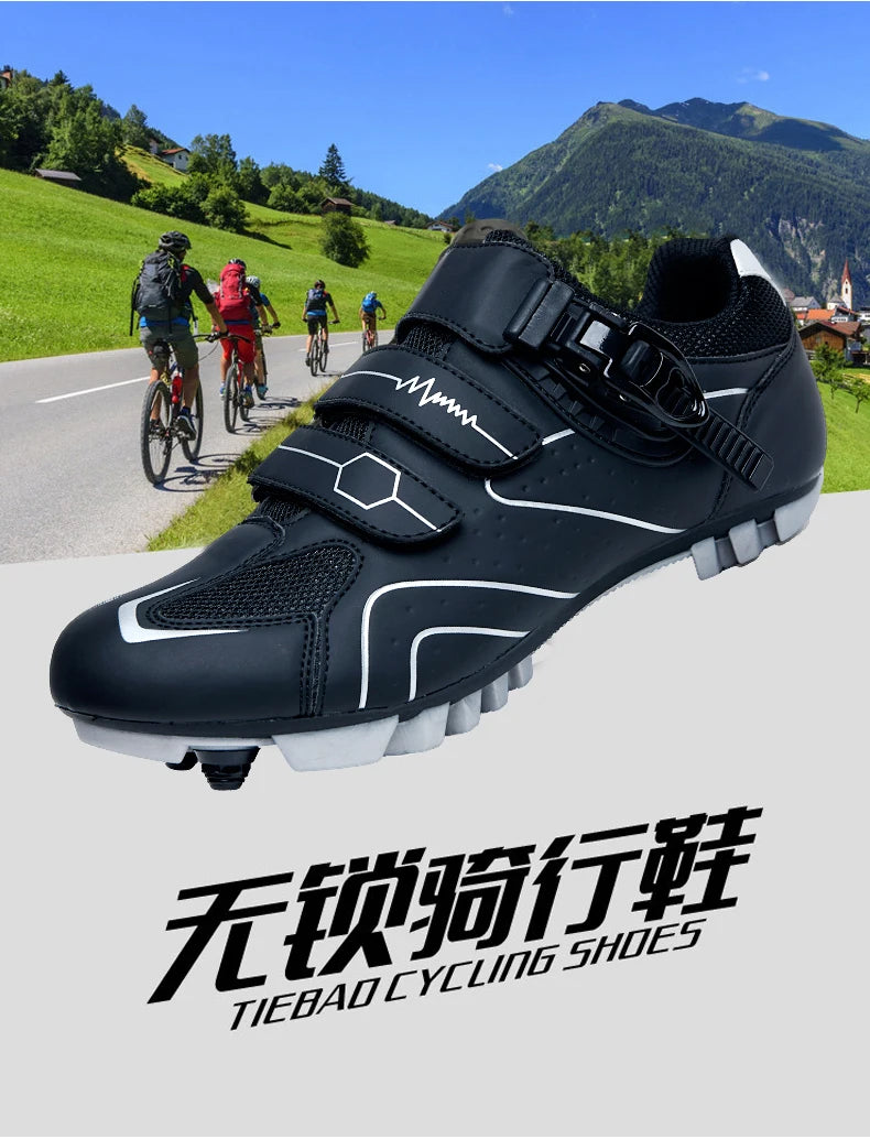 Zapatos de ciclismo de montaña Hebilla de trinquete rápida Compatible con el pedal del sistema SPD para interiores y exteriores