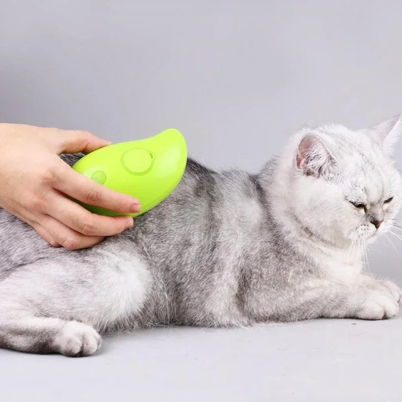 Cepillo de vapor Accesorios para gatos Pulverizador de agua eléctrico Gatitos para mascotas Depilador de silicona suave Suministros de cosas para gatos Productos