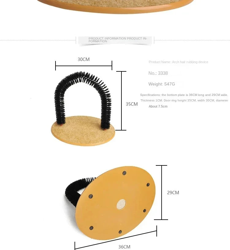 Arco de juguete para gatos Cepillo de frotamiento masajearle  ideal para rascarse Juguetes interactivos para gatos