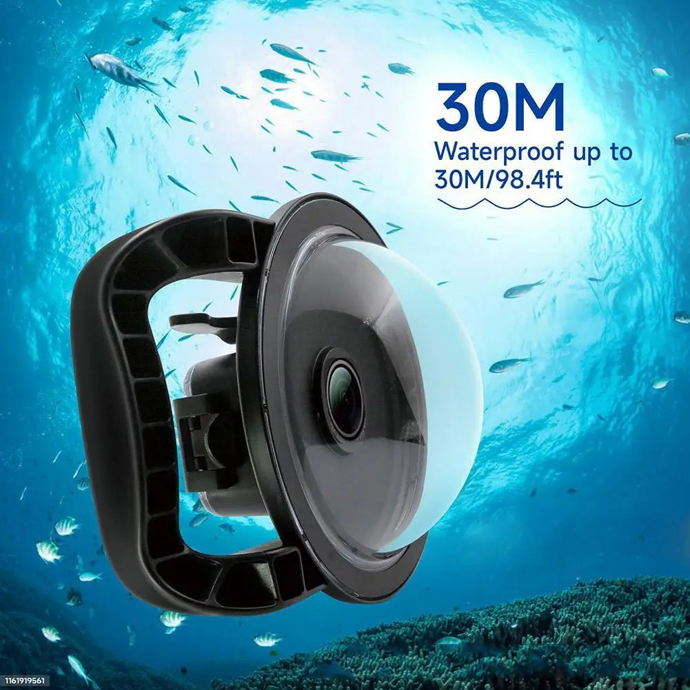 Para cámara Insta360 Ace Pro, domo submarino, sistema de cierre de material acrílico resistente al agua, 98,4 pie