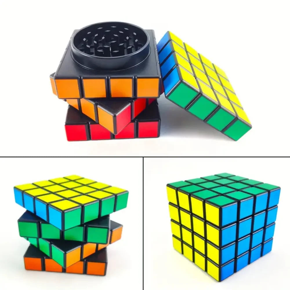 Magnet Magic Cube Four Layers Grinder Multifunctional 1.8Inch Magic Cube Grinder Cigarette Shredder Spice Crusher