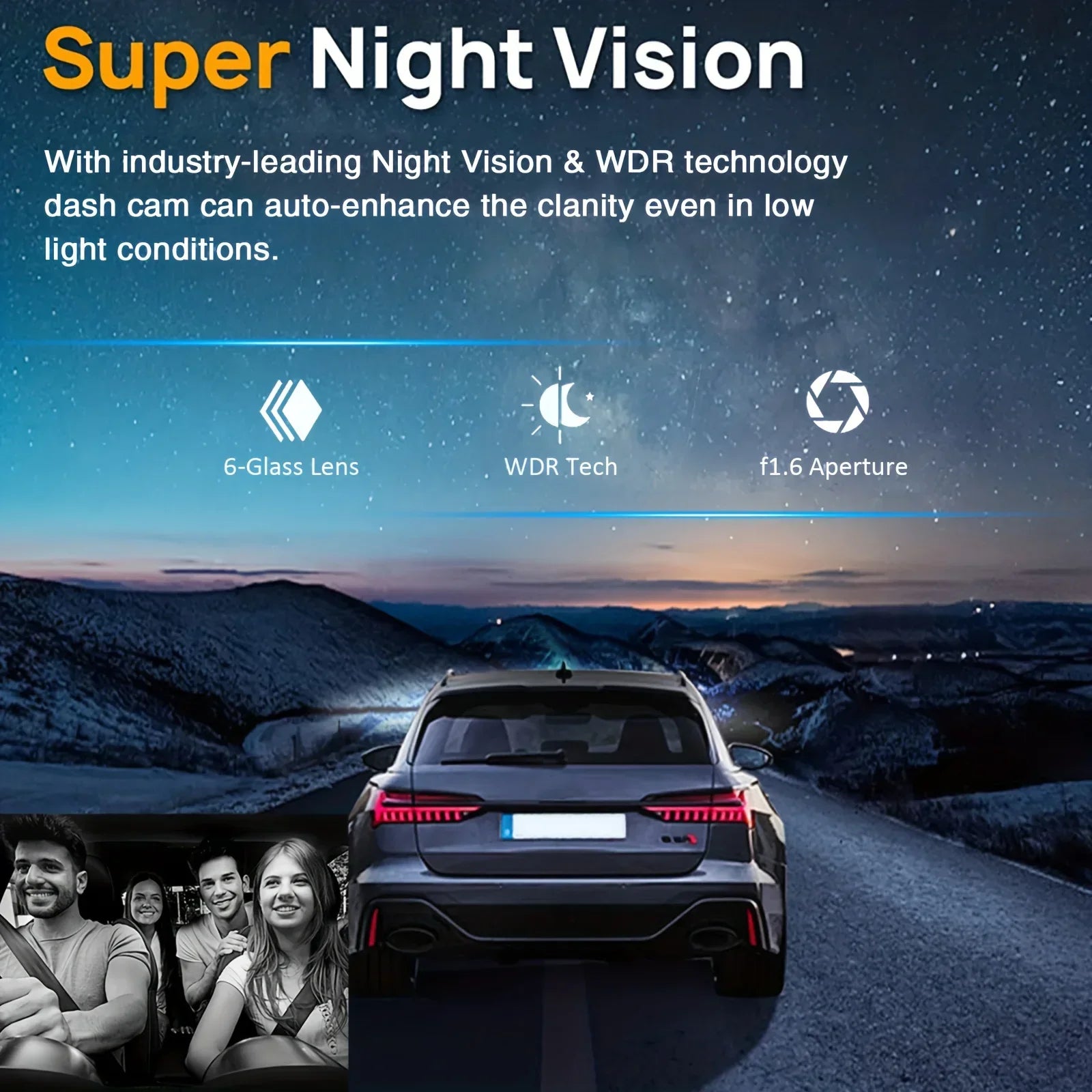 Dash Camera Front And Inside,3.16inchdash Cam 1080P G Sensor HD Night Vision Loop Recording Wide Angle Car DVR