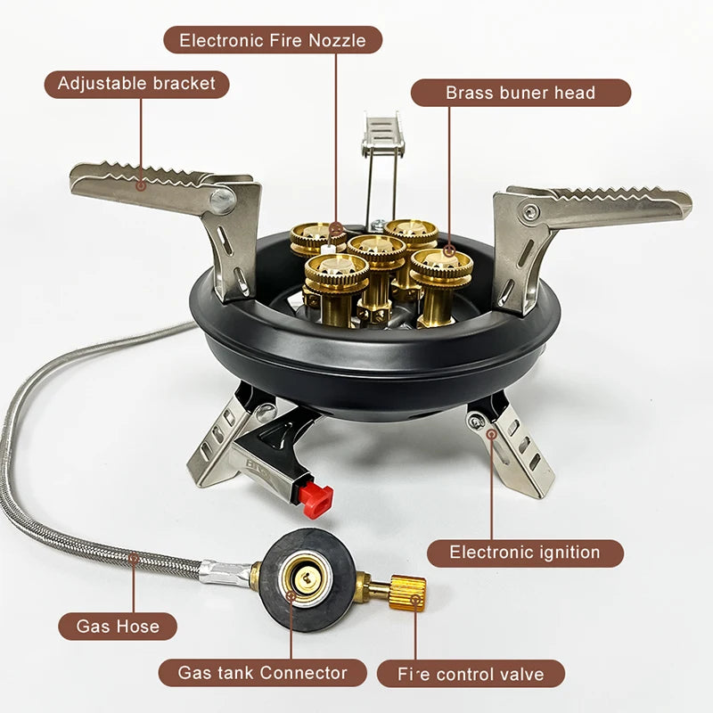 Cocinilla de gas portátil para acampar 
potencia máxima 16000W