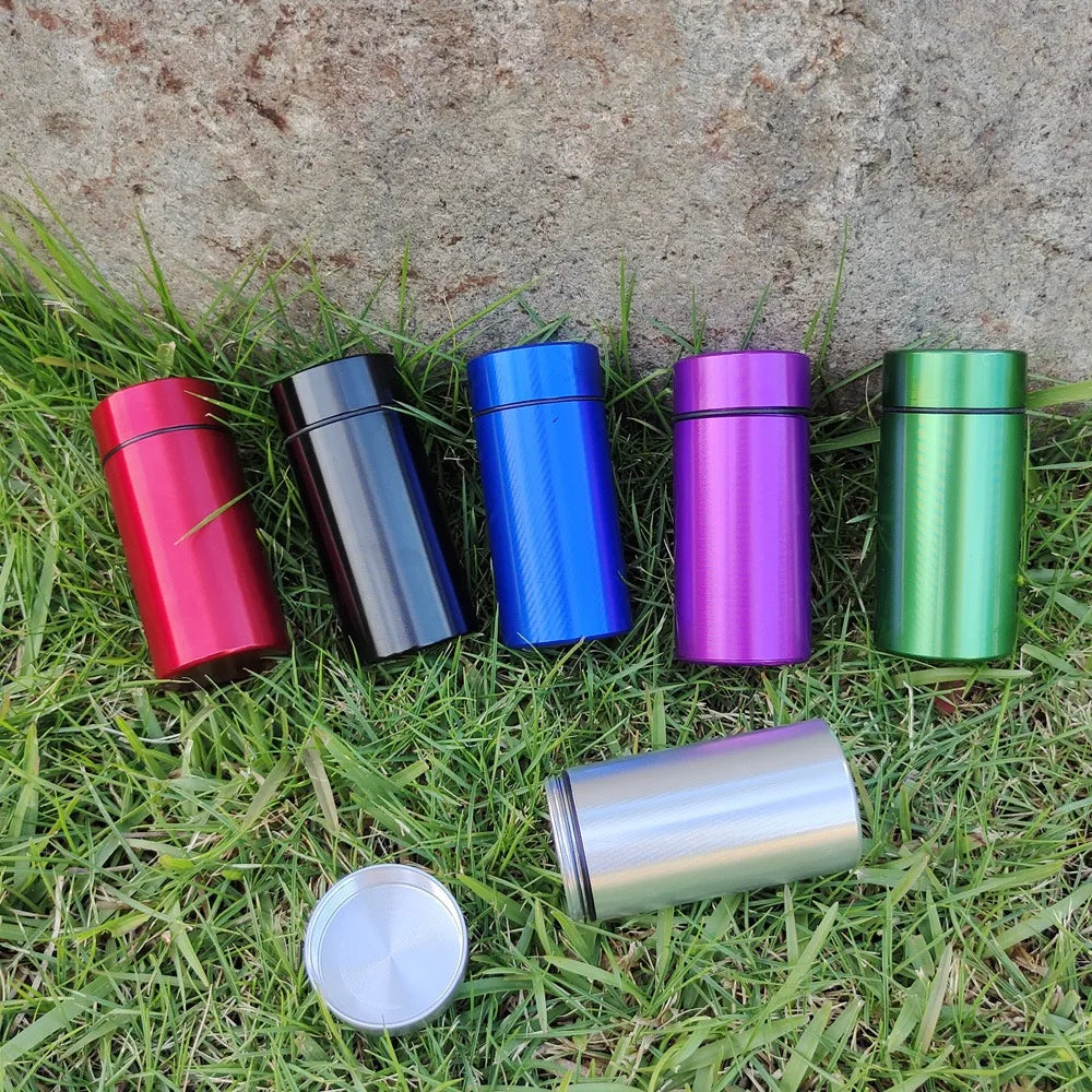 Portable Waterproof Storage Container Metal Stash Jar for Herb Tobacco Airtight Smell Proof Stash Box Smoking Accessories