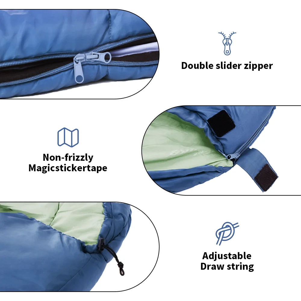 Saco de dormir para acampar, Naturehike - ultraligero, impermeable, de algodón, tipo momia, para las 4 estaciones, para mochileros, viajes al aire libre, senderismo