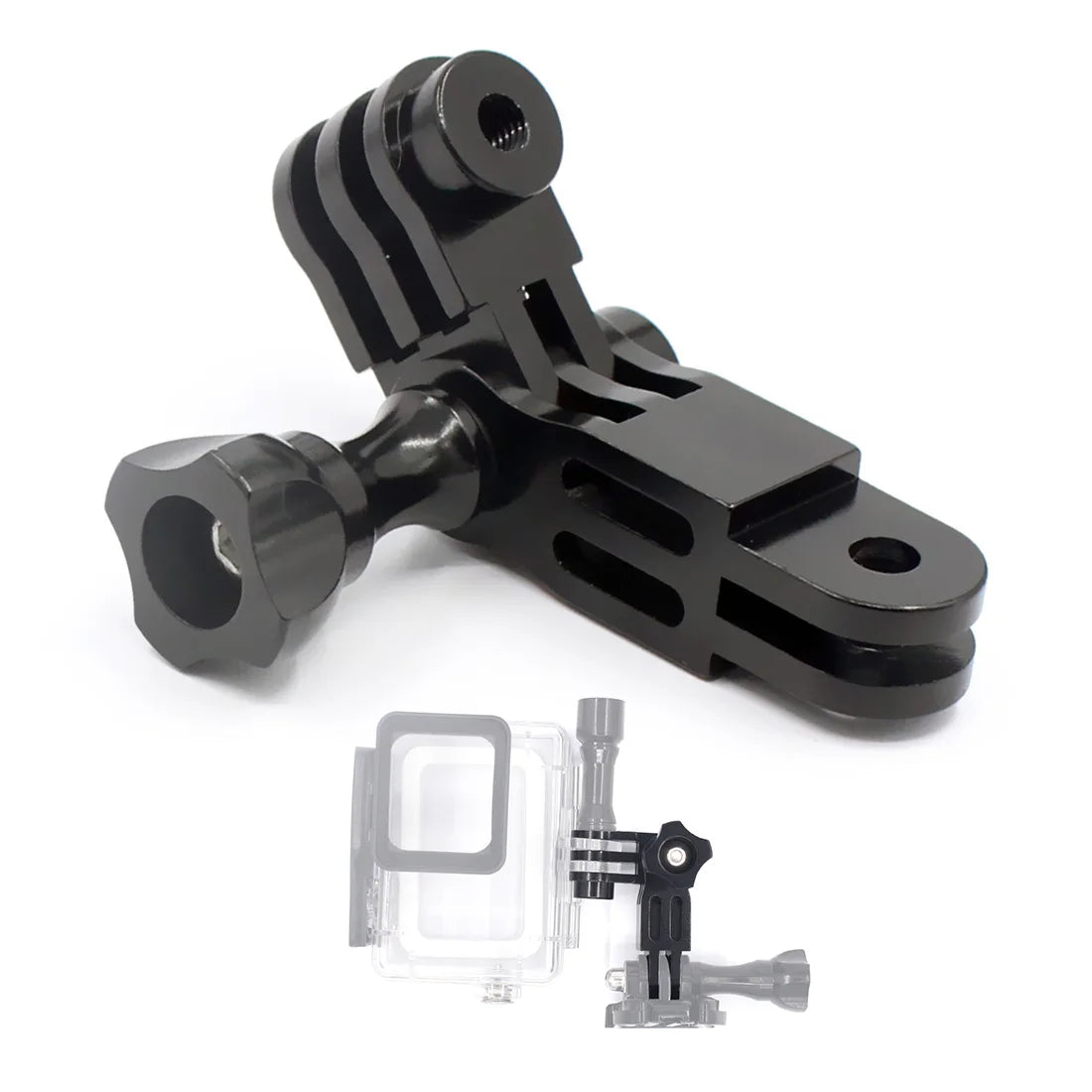 Brazo pivotante ajustable de 3 vías de aluminio para GoPro