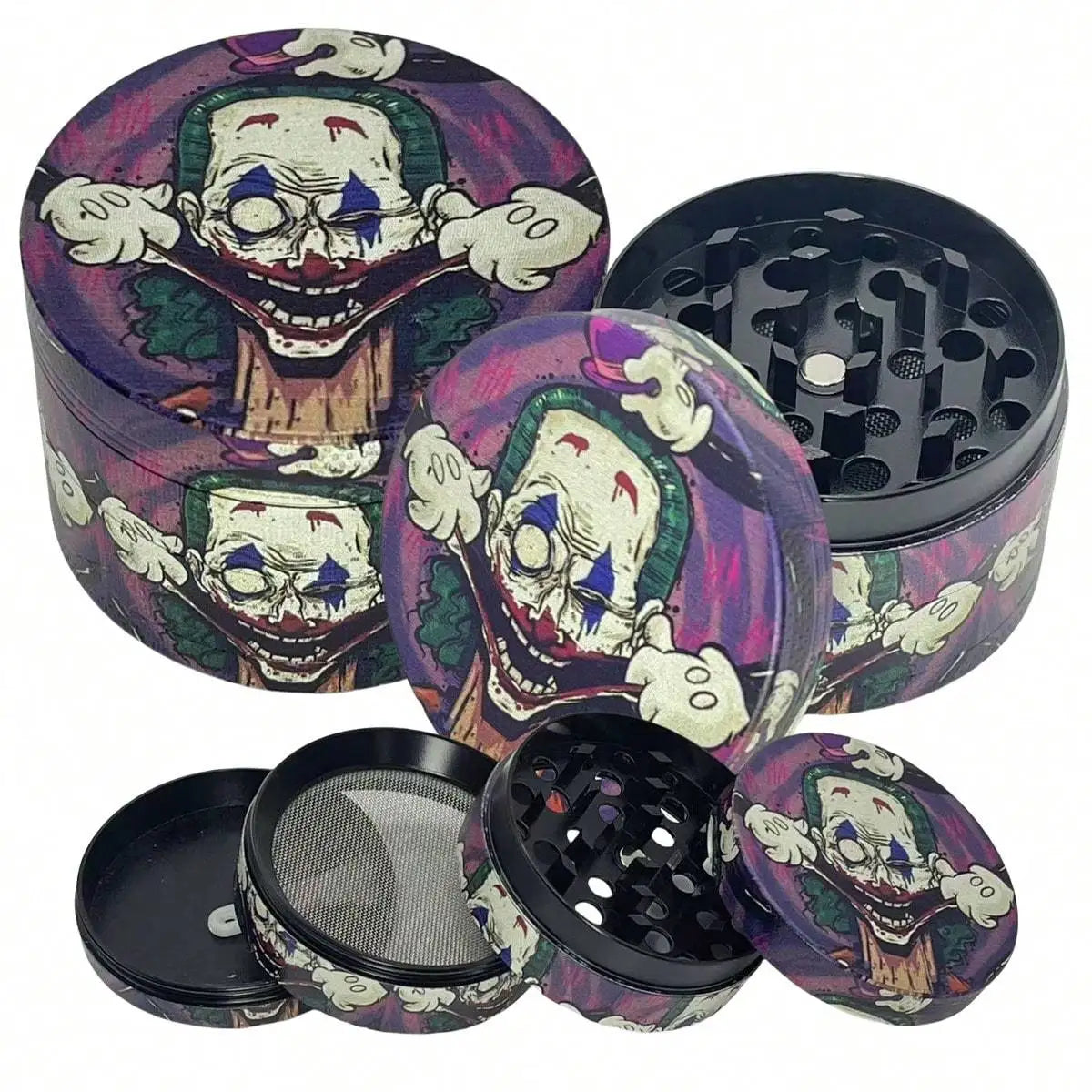 50mm Joker Metal Herb Grinder 4-Layers Spice Pepper Mill Raw Grass Mortar Tobacco Grinder Cigar Cigarette Smoking Accessories