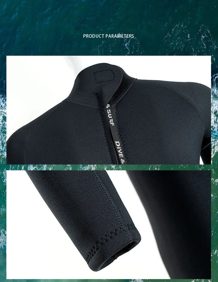 Trajes de neopreno de 3 mm para hombre, para buceo, surf, natación, trajes completos, para agua fría, para mantener el calor, con cremallera, para deportes acuáticos, traje de buceo completo