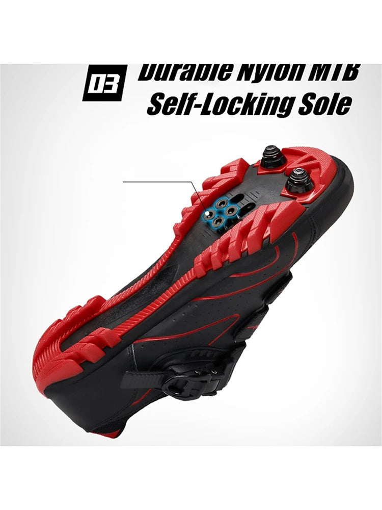 Zapatos de ciclismo de montaña Hebilla de trinquete rápida Compatible con el pedal del sistema SPD para interiores y exteriores