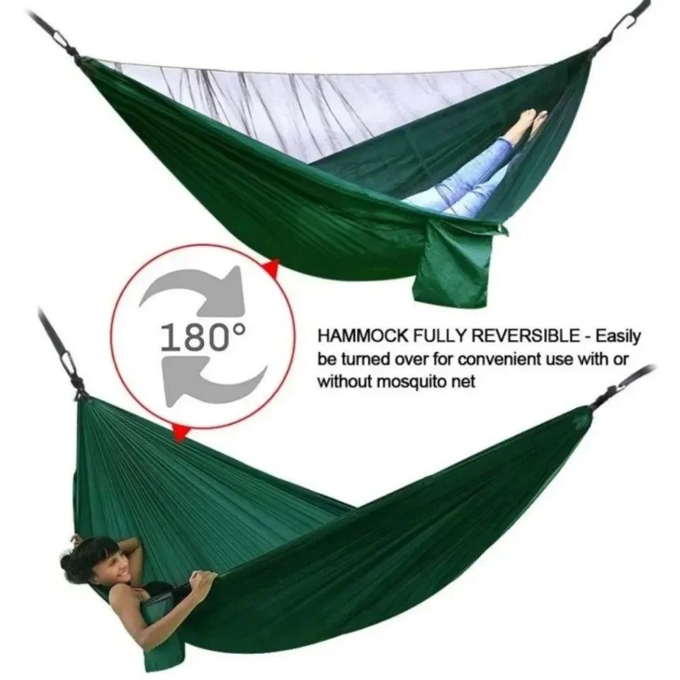 Hamaca para acampar al aire libre con mosquitero