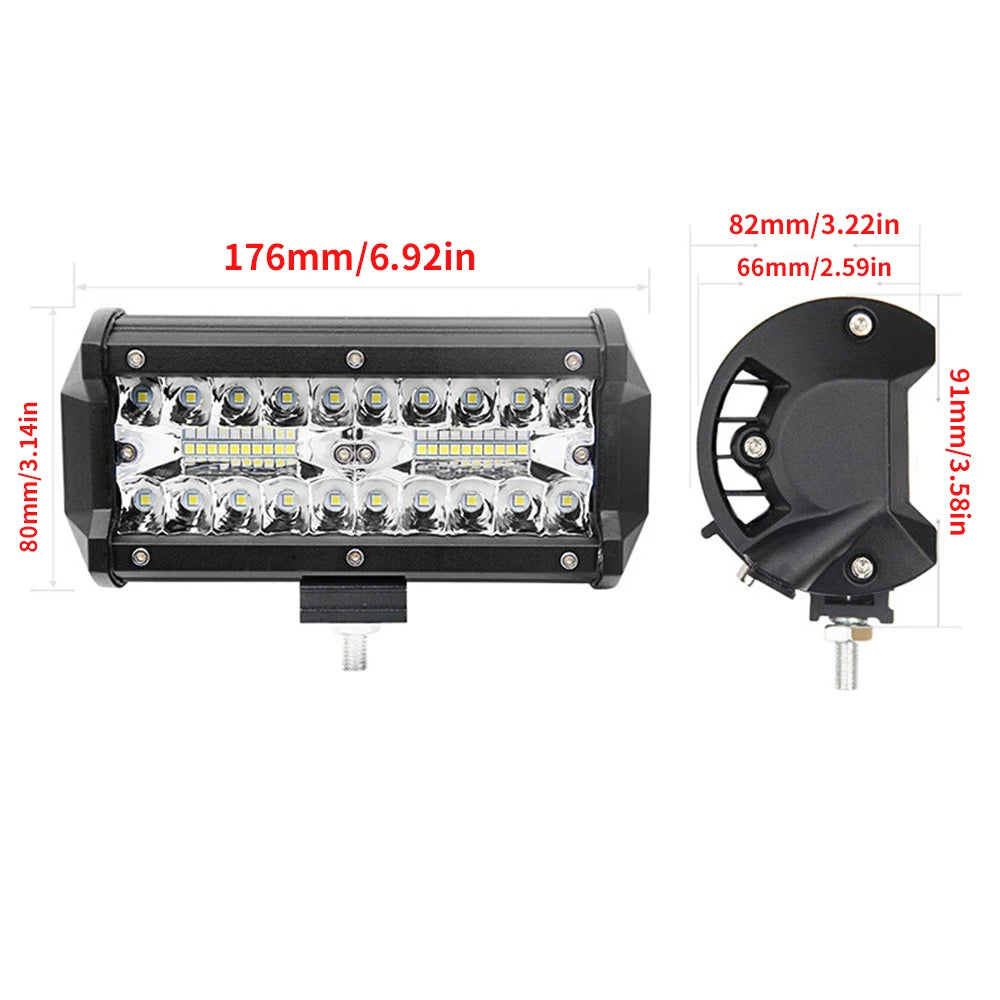 2pc LED Light Bar Waterproof Offroad Fog Light 120W Driving&Work Light Truck Farm Tractor Boat SUV ATV Light Bar/work Light