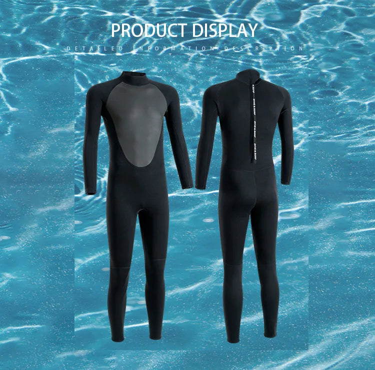 Trajes de neopreno de 3 mm para hombre, para buceo, surf, natación, trajes completos, para agua fría, para mantener el calor, con cremallera, para deportes acuáticos, traje de buceo completo