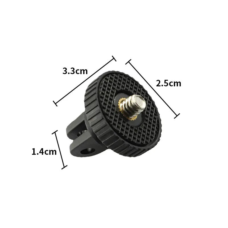 Adaptador de trípode con tornillo de 1/4 de pulgada, soporte de montaje giratorio de 360 grados para Go Pro