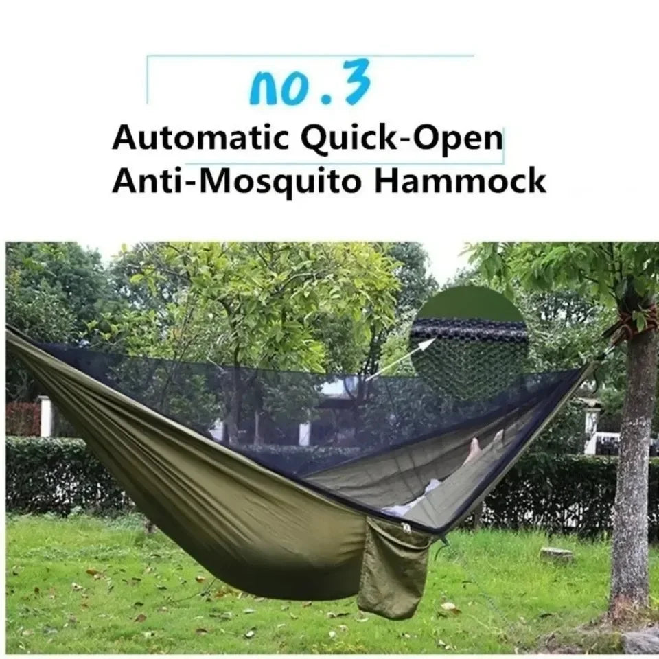 Hamaca para acampar al aire libre con mosquitero