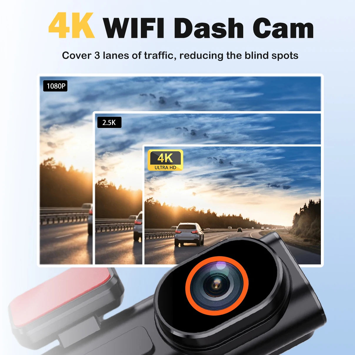 Aprilboy 4K WIFI Dash Cam Mini CAR DVR Front and Rear Dual Lens With 1080P Black Box Room Night Vision Camera Parking Monitor