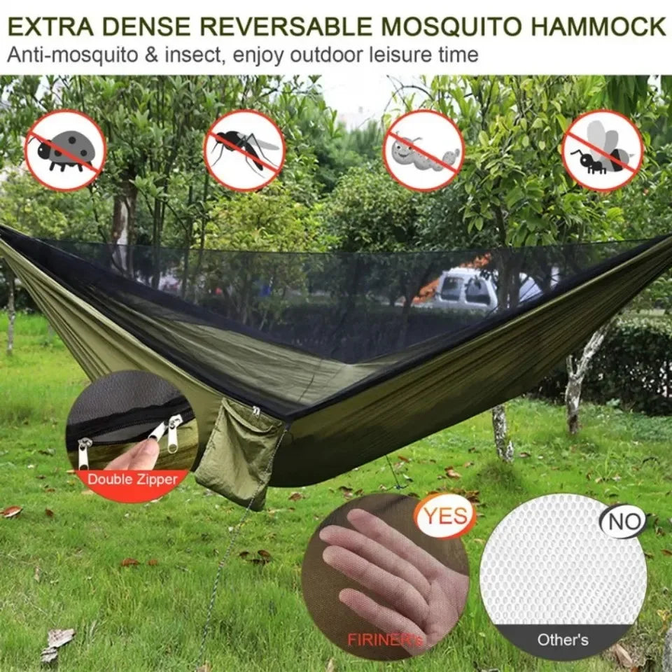 Hamaca para acampar al aire libre con mosquitero