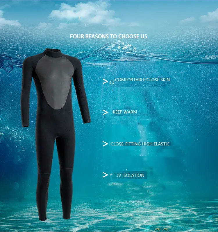 Trajes de neopreno de 3 mm para hombre, para buceo, surf, natación, trajes completos, para agua fría, para mantener el calor, con cremallera, para deportes acuáticos, traje de buceo completo