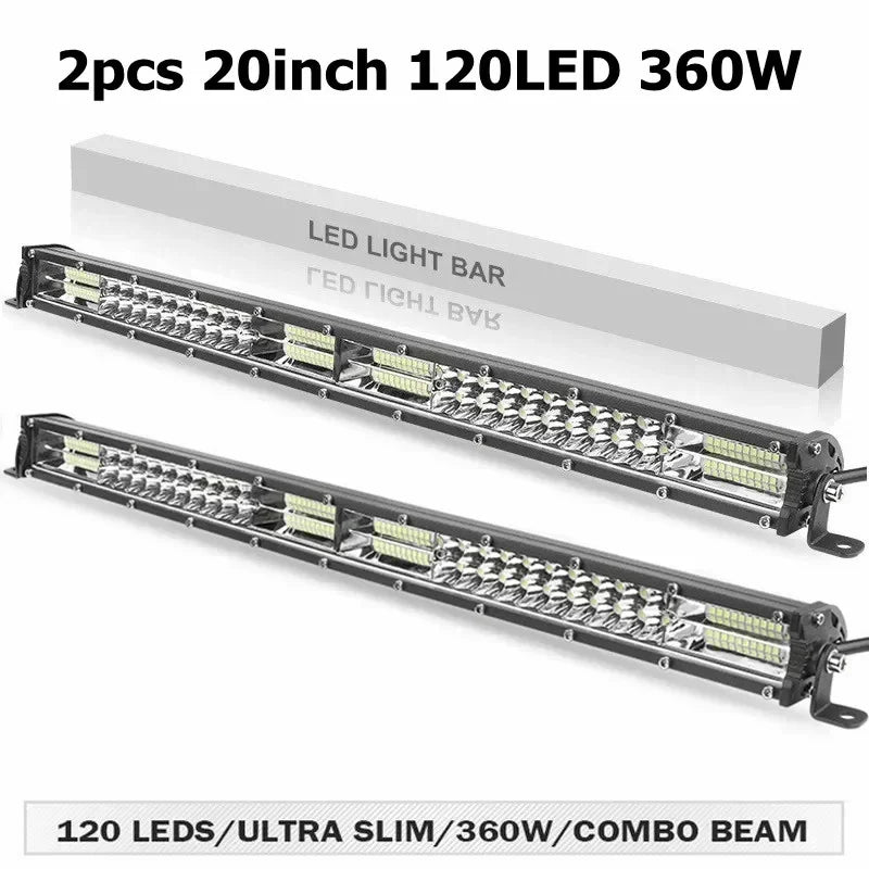 Slim 12D led light bar 20inch 10inch Spot Flood Combo Beam led bar For SUV 4X4 Off Road LED Work Lamp 12V 24V Auto Driving Light