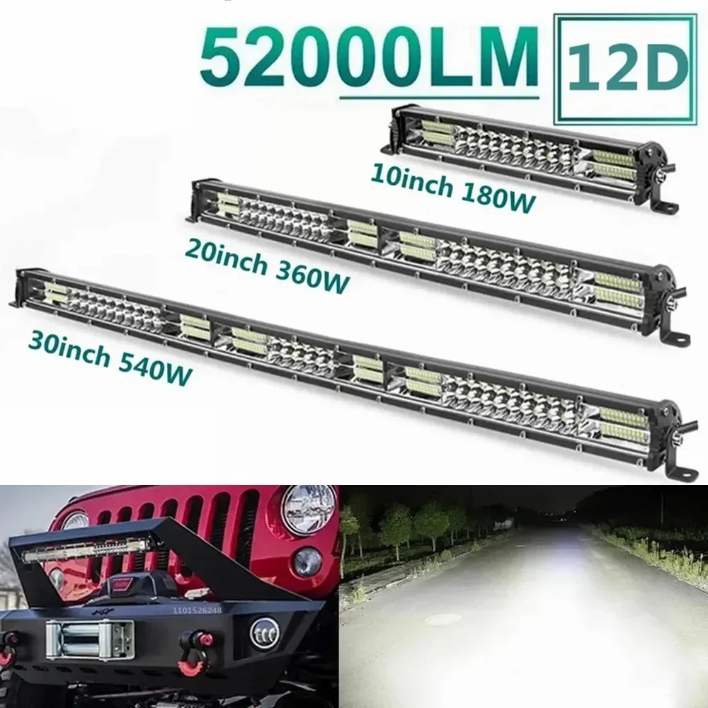 Slim 12D led light bar 20inch 10inch Spot Flood Combo Beam led bar For SUV 4X4 Off Road LED Work Lamp 12V 24V Auto Driving Light