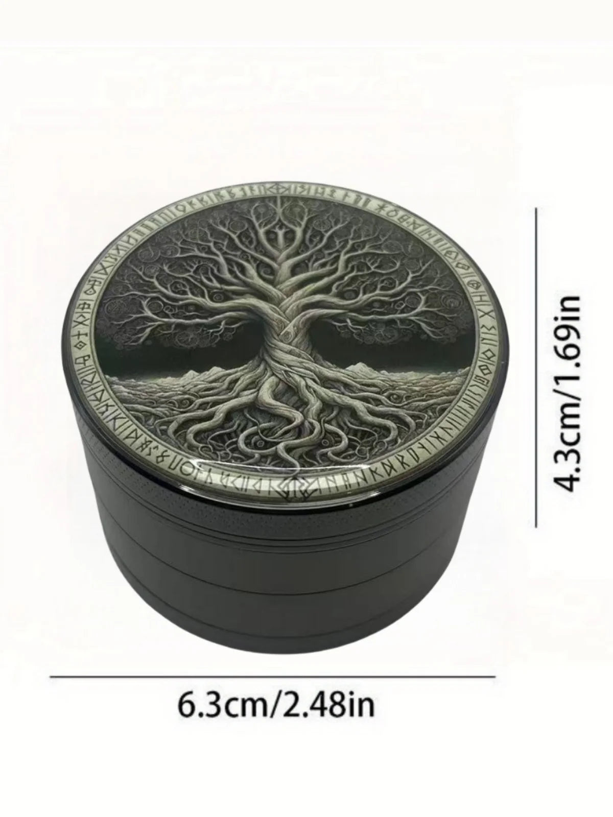 Moledor de hierbas 4 capas con diseño de árbol de la vida 50mm y 63mm