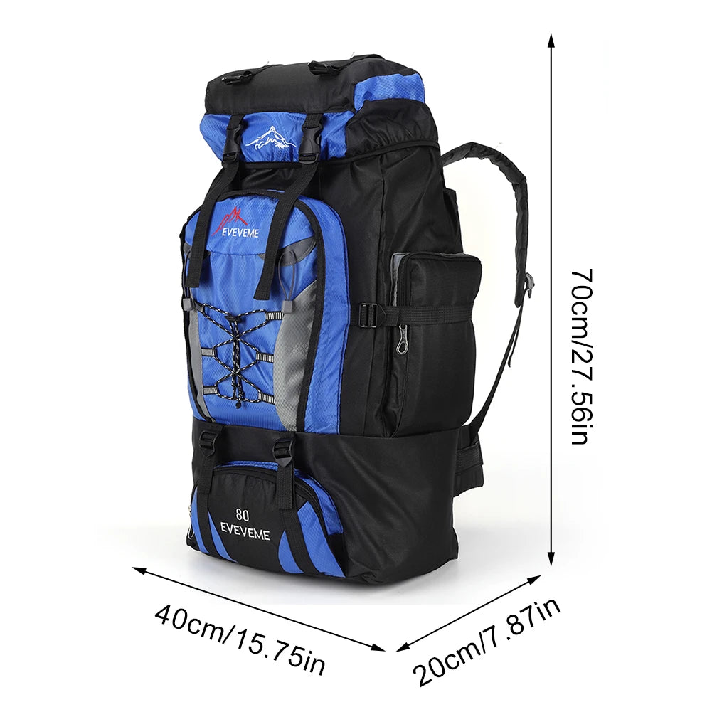 Mochila impermeable de 80 l para senderismo, acampada, trekking, mochila de gran capacidad, mochila de viaje para hombre, bolsa para deportes al aire libre y montañismo