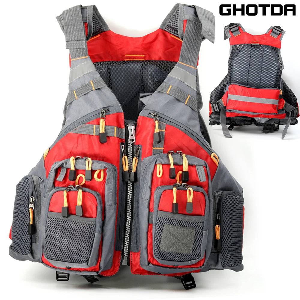 Adult Life Jacket Super Buoyancy Life Vest Kayak Fishing Jet Ski Water Sport Swimming Rescue Life Jacket Max Bearing 95kg