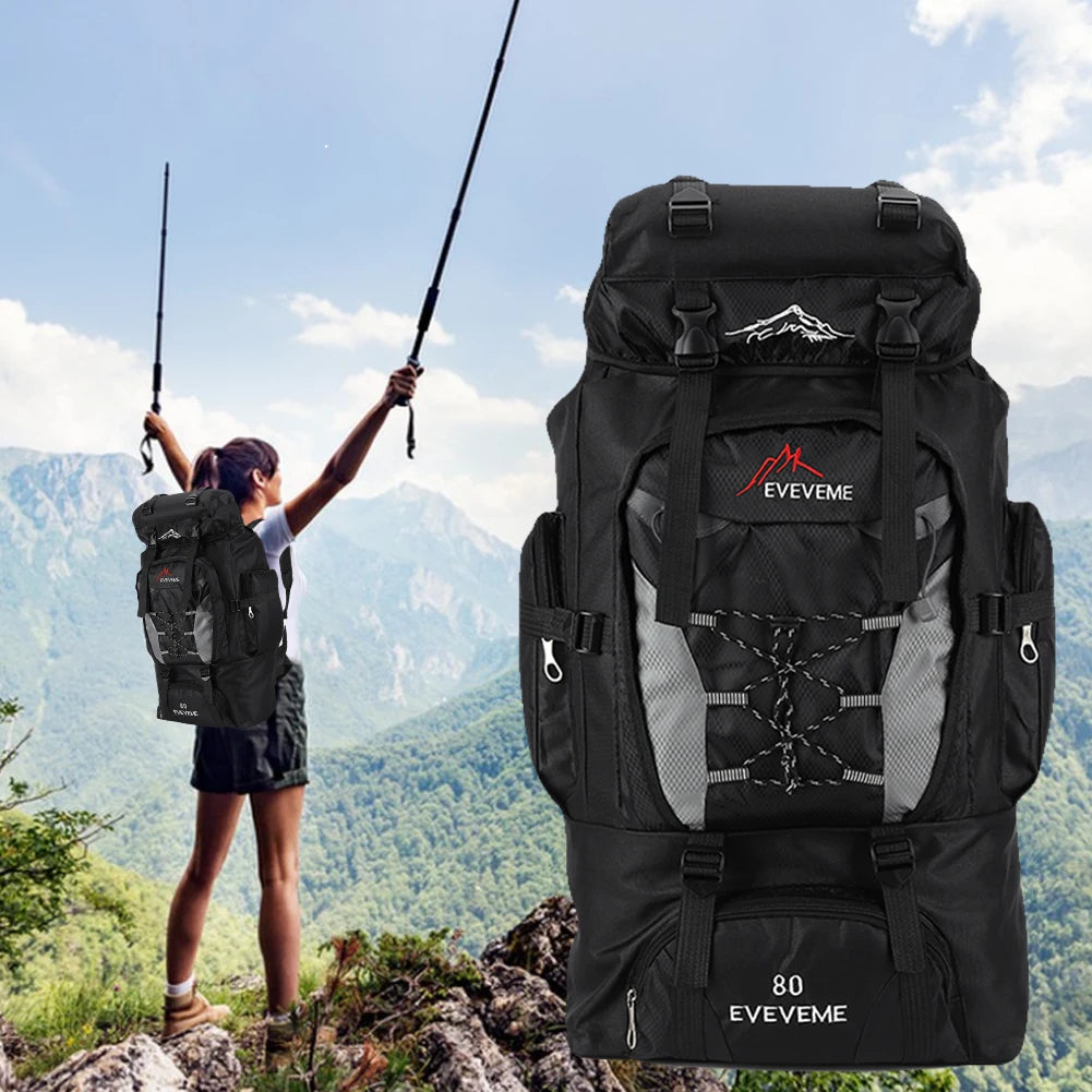 Mochila impermeable de 80 l para senderismo, acampada, trekking, mochila de gran capacidad, mochila de viaje para hombre, bolsa para deportes al aire libre y montañismo