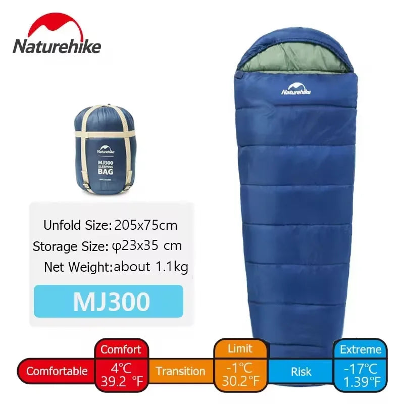 Saco de dormir para acampar, Naturehike - ultraligero, impermeable, de algodón, tipo momia, para las 4 estaciones, para mochileros, viajes al aire libre, senderismo