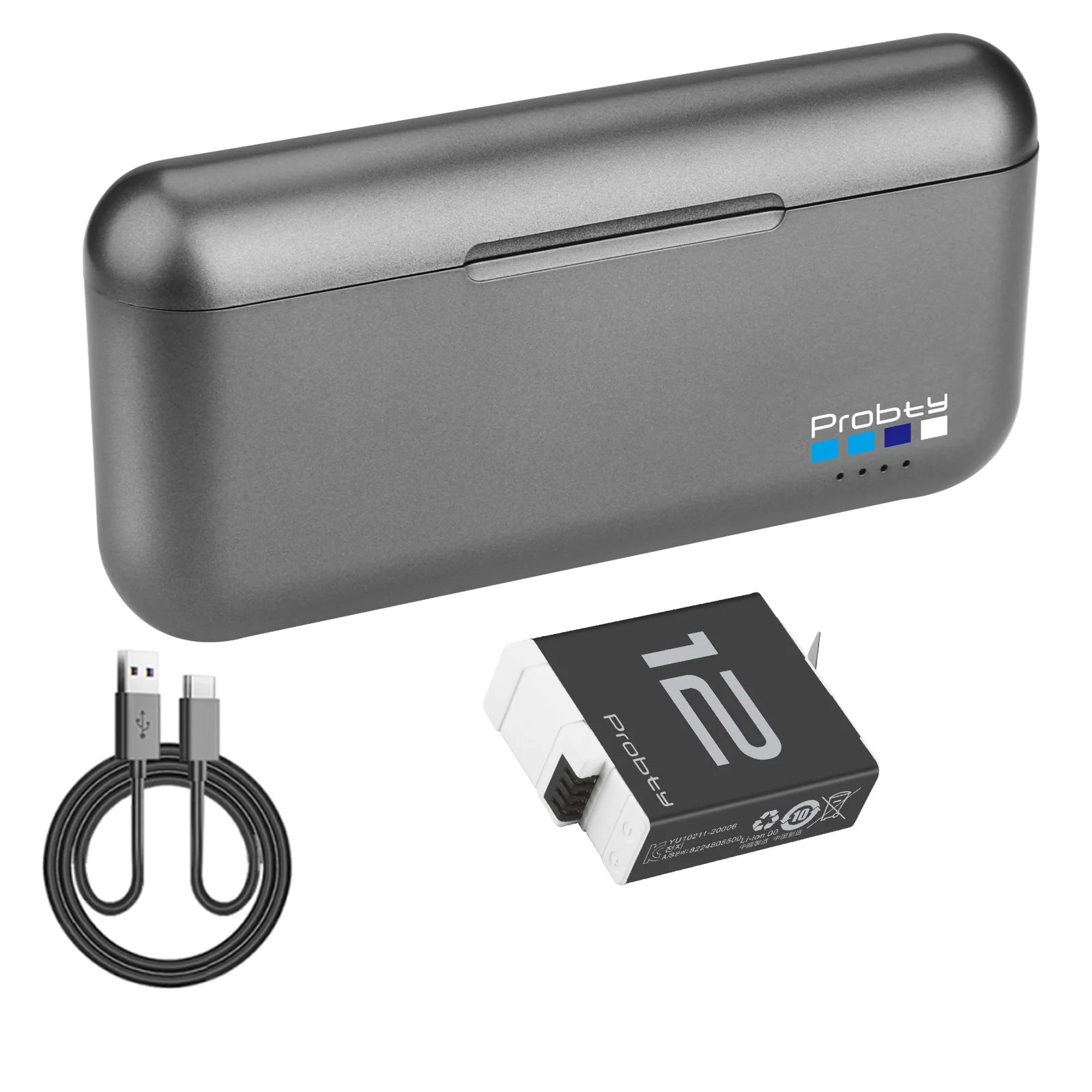 Batería Endurance de 1850 mAh para GoPro Hero 12 11 10 9 Caja de carga de 3 Baterias