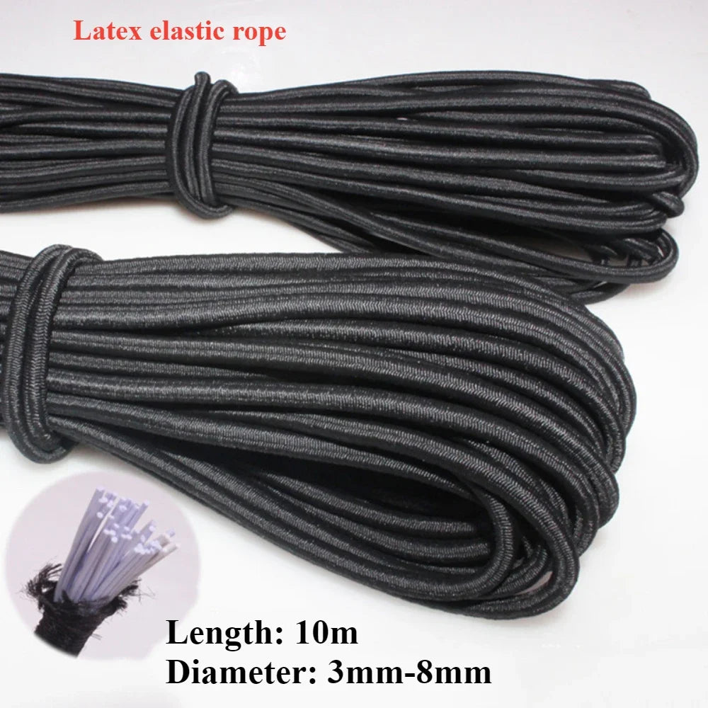 3/4/5/6/8MM Black Strong Elastic Cord Rubber Band Sewing Clothing Craft Supplies Elastic Band Elastics Rope Bands Accessories