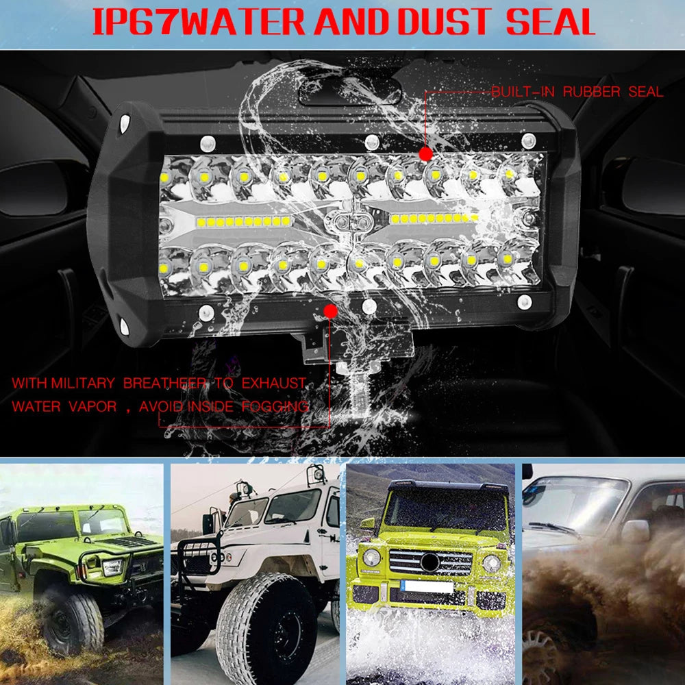 2pc LED Light Bar Waterproof Offroad Fog Light 120W Driving&Work Light Truck Farm Tractor Boat SUV ATV Light Bar/work Light