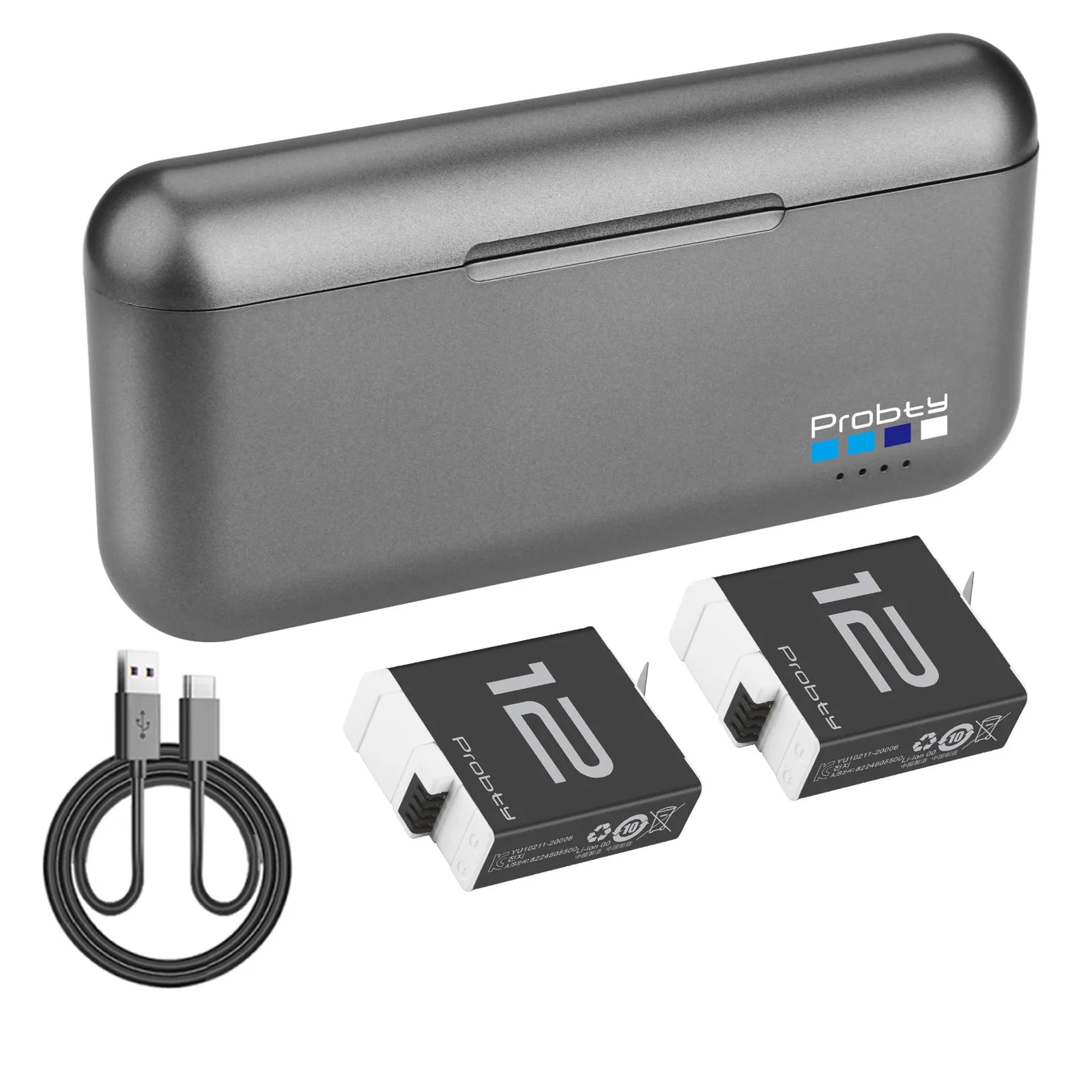 Batería Endurance de 1850 mAh para GoPro Hero 12 11 10 9 Caja de carga de 3 Baterias