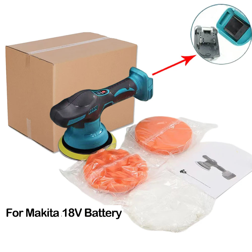 Cordless Car Polisher 8 Gears Adjustable Auto Electric Waxing Sanding Sealing Glaze Tool Fit Makita/Dewalt/Milwaukee 20V Battery