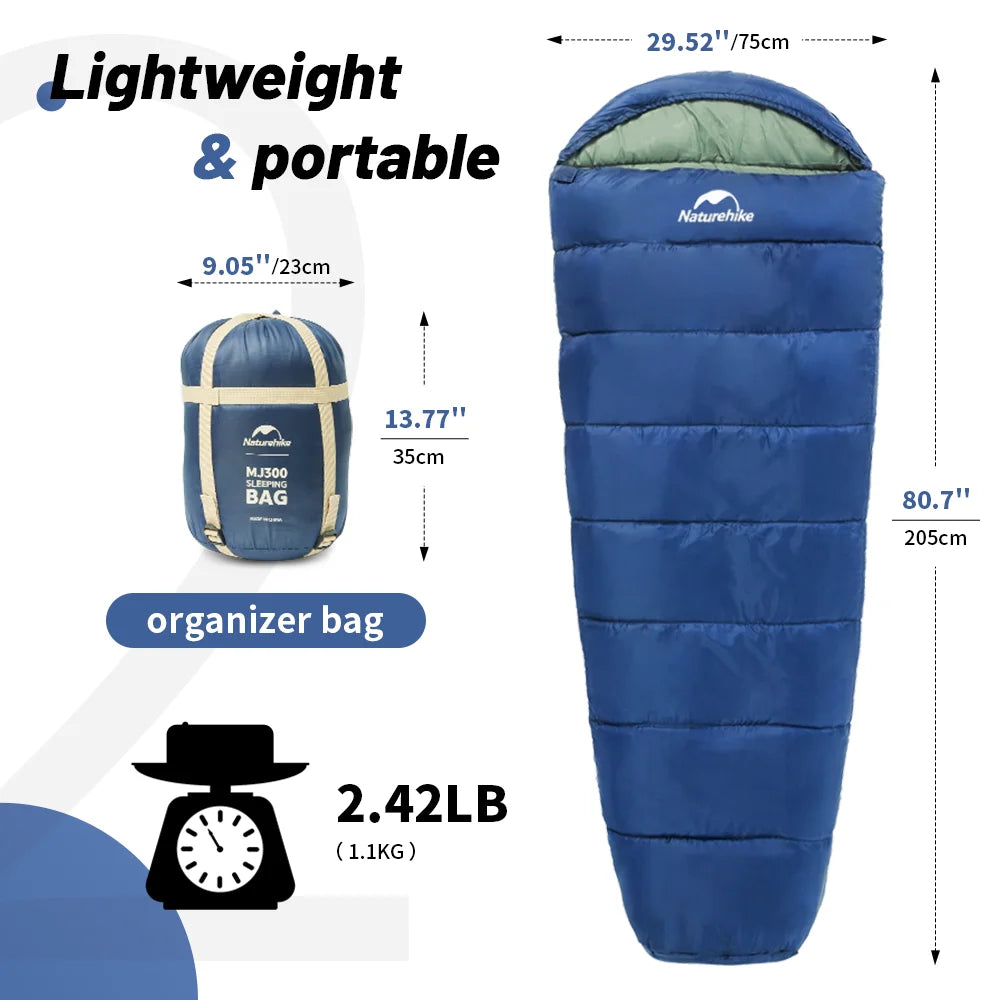 Saco de dormir para acampar, Naturehike - ultraligero, impermeable, de algodón, tipo momia, para las 4 estaciones, para mochileros, viajes al aire libre, senderismo