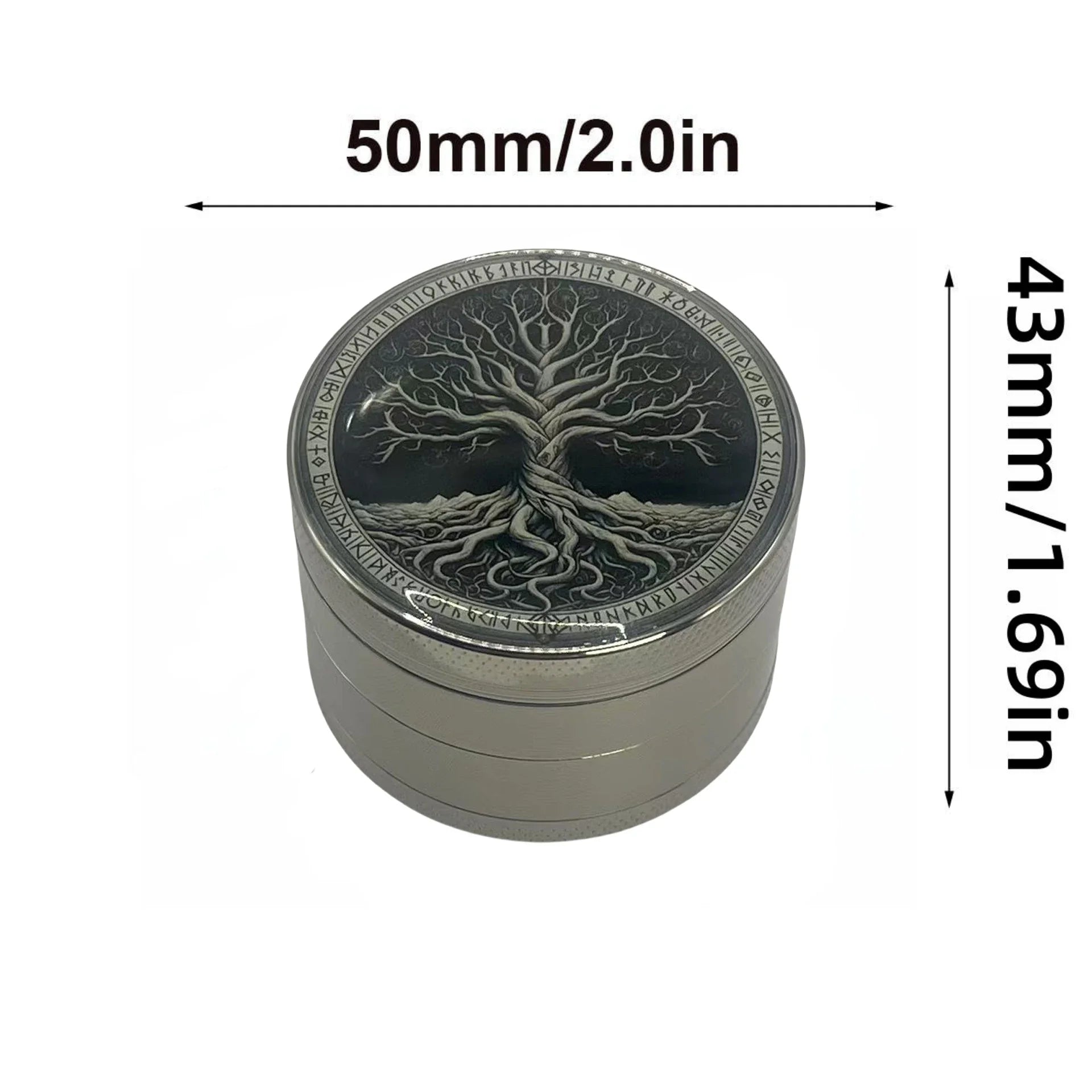 Moledor de hierbas 4 capas con diseño de árbol de la vida 50mm y 63mm